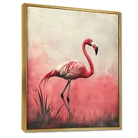 Art mural flamant rose reflets eau tropicale « Flamingo Reflections »