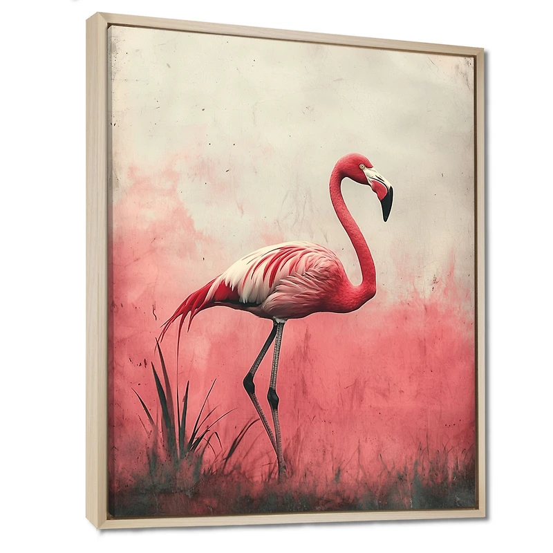 Art mural flamant rose reflets eau tropicale « Flamingo Reflections »