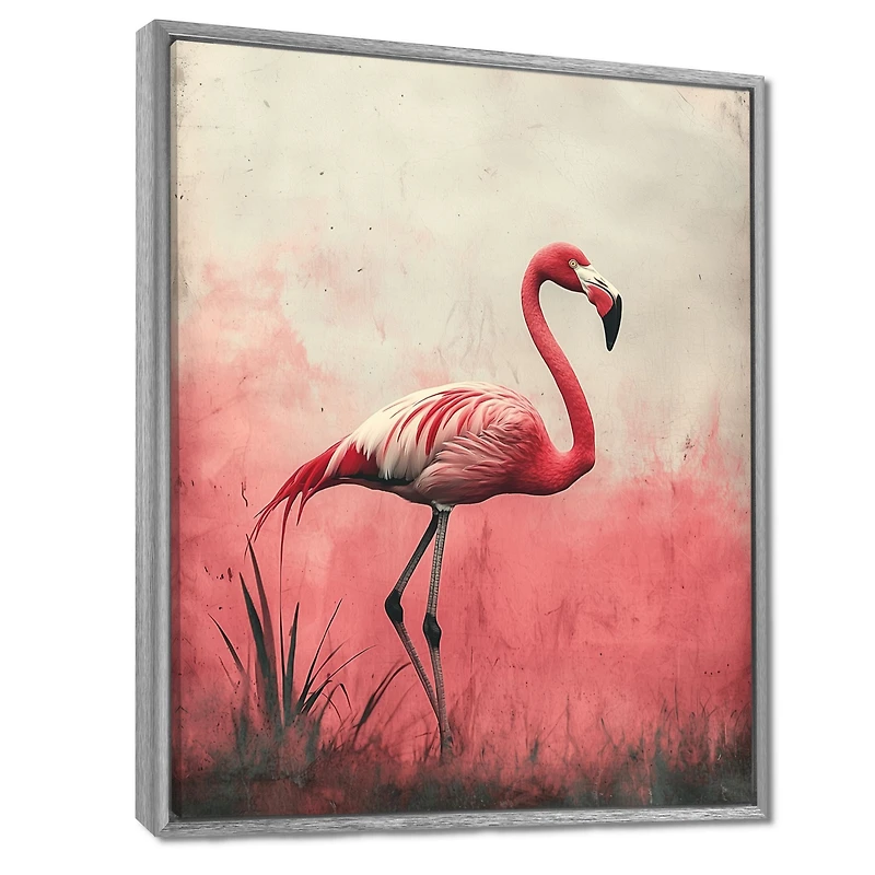 Art mural flamant rose reflets eau tropicale « Flamingo Reflections »