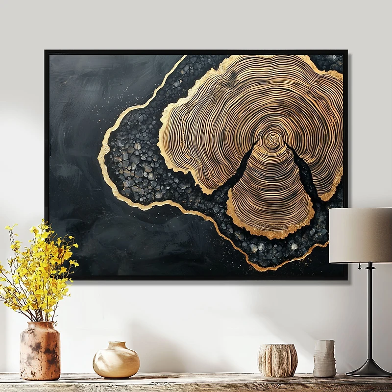 Art mural abstrait glissement bois flux cristal onyx