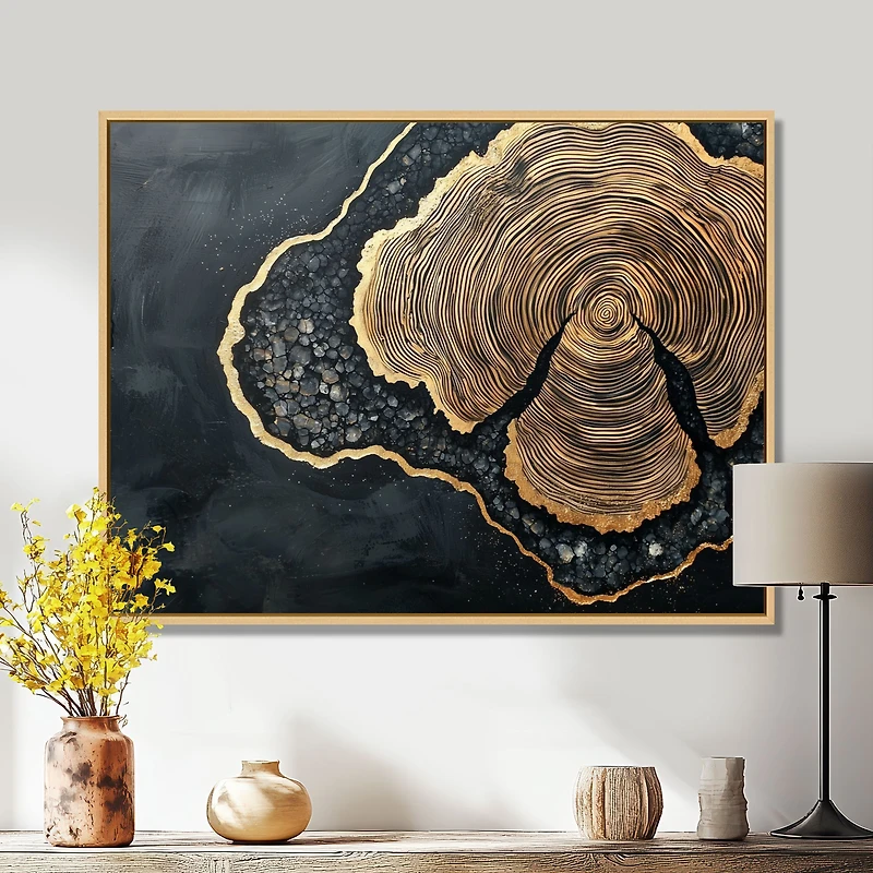 Art mural abstrait glissement bois flux cristal onyx
