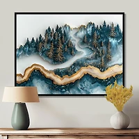 Art mural rivière cristal paysage d’hiver serein