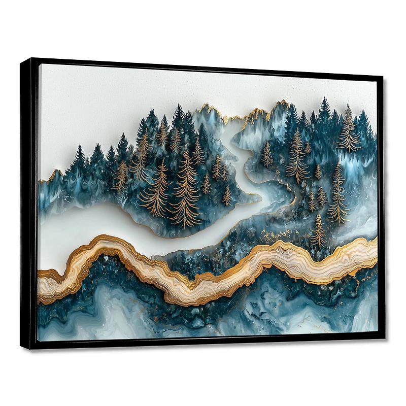 Art mural rivière cristal paysage d’hiver serein