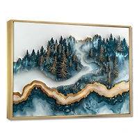 Art mural rivière cristal paysage d’hiver serein