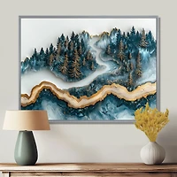 Art mural rivière cristal paysage d’hiver serein