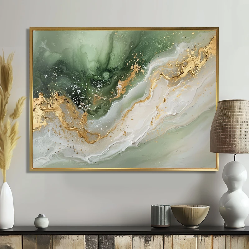 Art mural sentiers émeraude paysage minéral