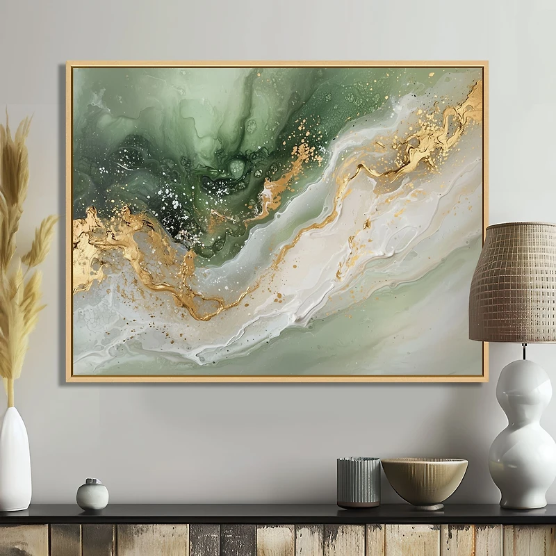 Art mural sentiers émeraude paysage minéral