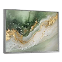 Art mural sentiers émeraude paysage minéral