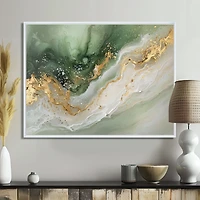 Art mural sentiers émeraude paysage minéral