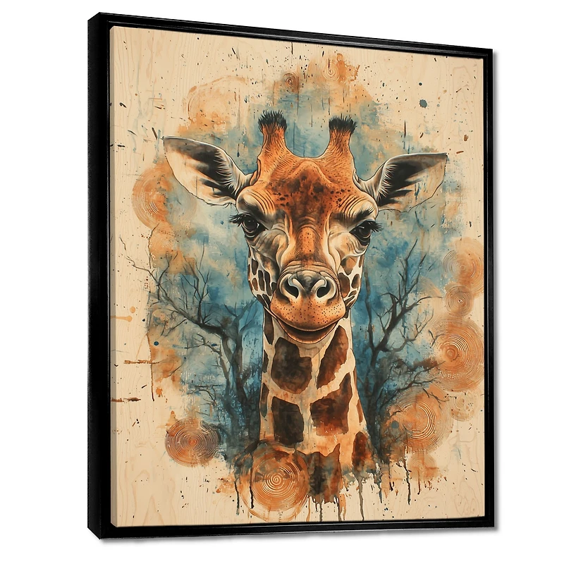 Art mural girafe savane africaine « Silent Watcher »
