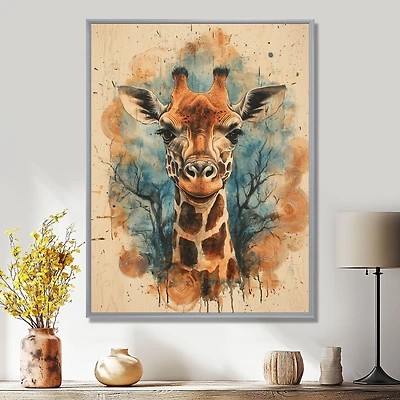 Art mural girafe savane africaine « Silent Watcher »