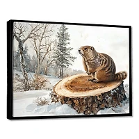 Winter Marmot – Forest Animal Landscape Scene