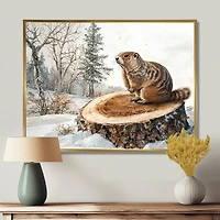Art mural marmotte hivernale
