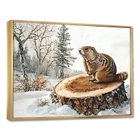 Art mural marmotte hivernale