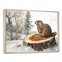 Art mural marmotte hivernale