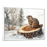 Art mural marmotte hivernale