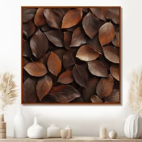 Art mural feuilles sable « Earthy Brown Nature Abstraction »