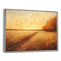 Art mural champ campagnard feuilles au vent « Country Field »