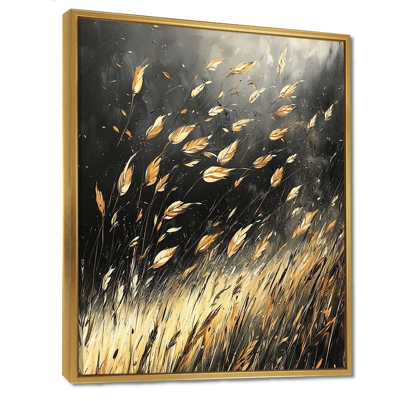 Art mural brise de prairie feuilles dorées