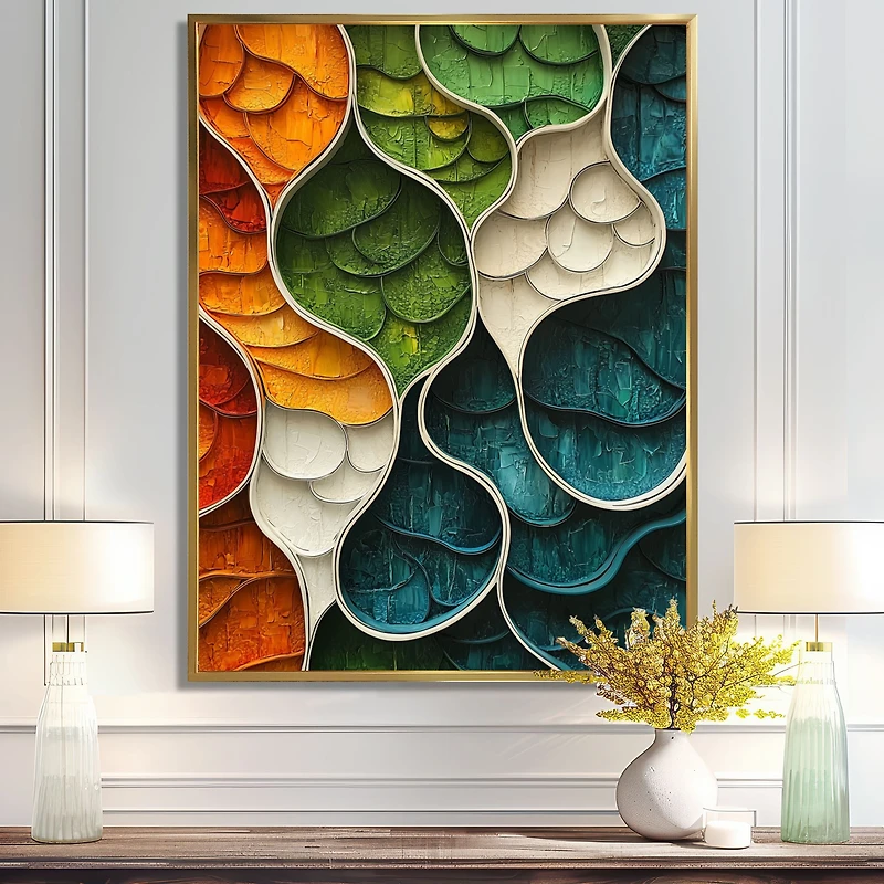 Art mural terre éphémère flux biomorphique