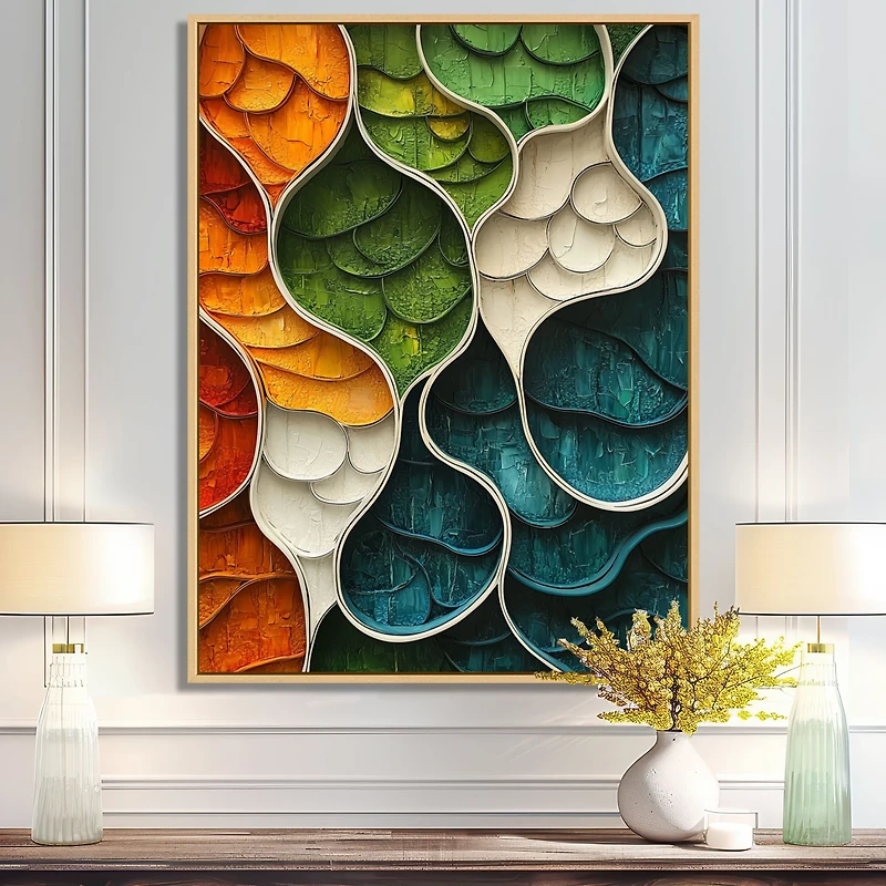Art mural terre éphémère flux biomorphique