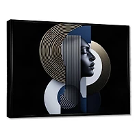 Art mural femme géométrique symétrie sombre