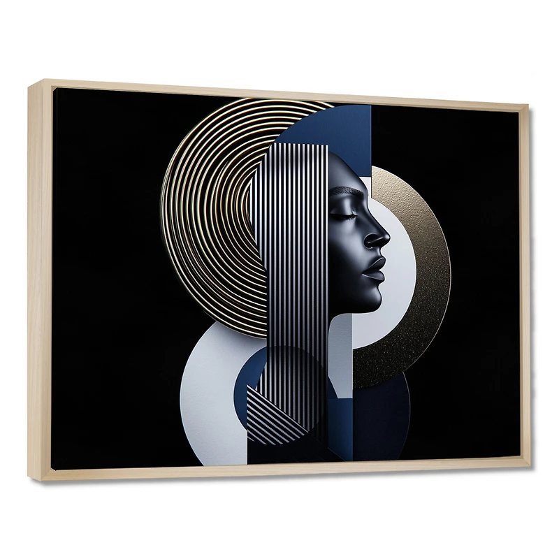 Art mural femme géométrique symétrie sombre