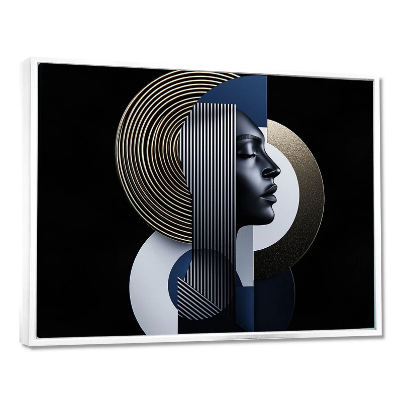 Art mural femme géométrique symétrie sombre