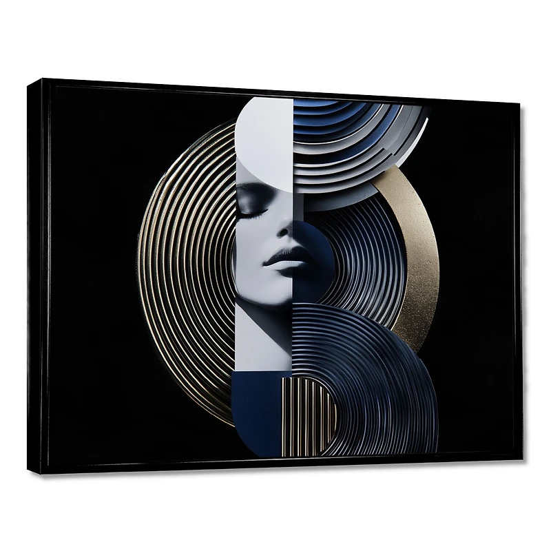 Art mural femme géométrique symétrie forte