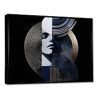 Art mural femme géométrique symétrie forte