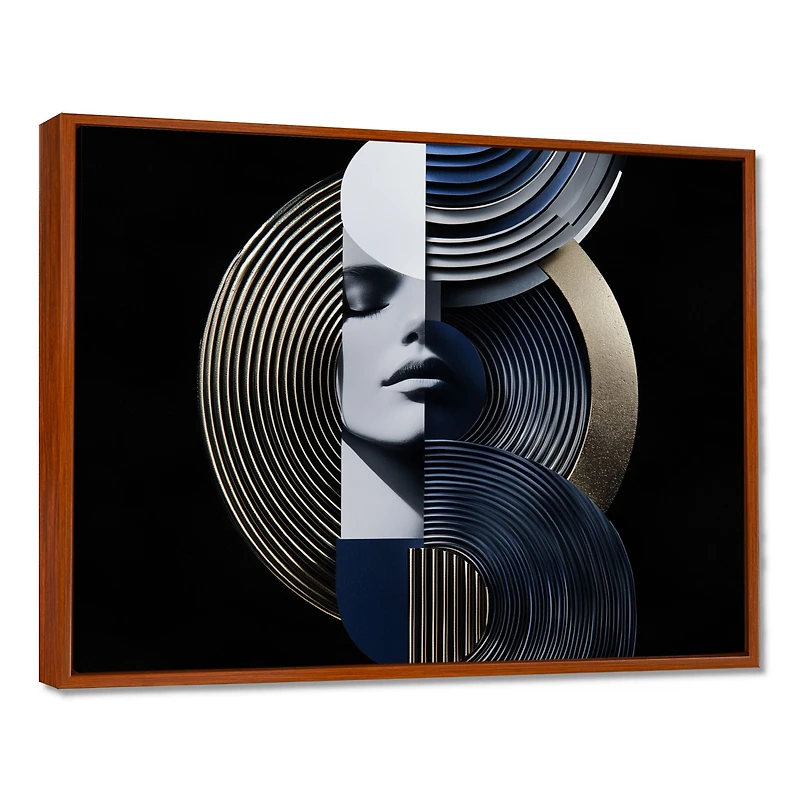 Art mural femme géométrique symétrie forte