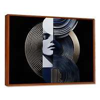 Art mural femme géométrique symétrie forte