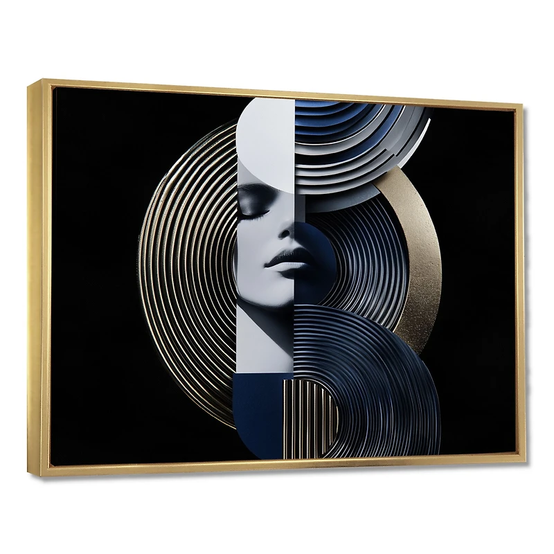 Art mural femme géométrique symétrie forte