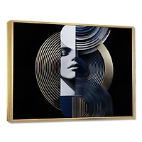 Art mural femme géométrique symétrie forte