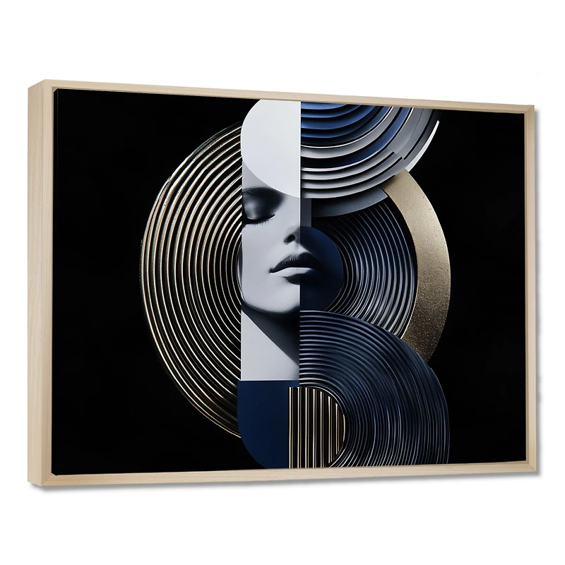 Art mural femme géométrique symétrie forte