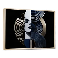 Art mural femme géométrique symétrie forte