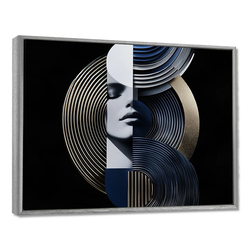 Art mural femme géométrique symétrie forte