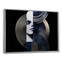 Art mural femme géométrique symétrie forte