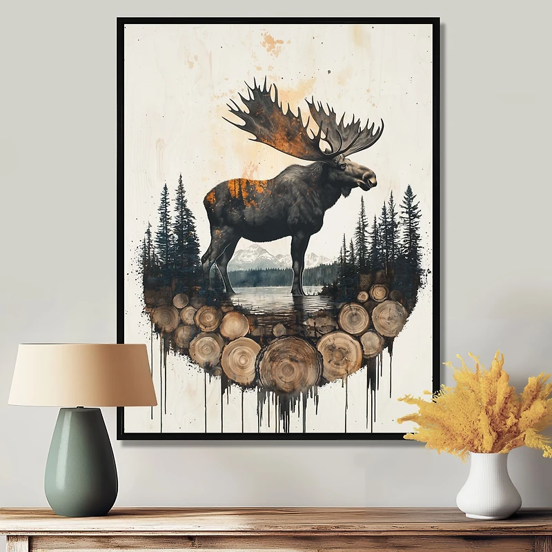 Canadian Moose – Tranquil Lake Reflection Scene