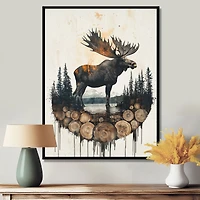 Canadian Moose – Tranquil Lake Reflection Scene