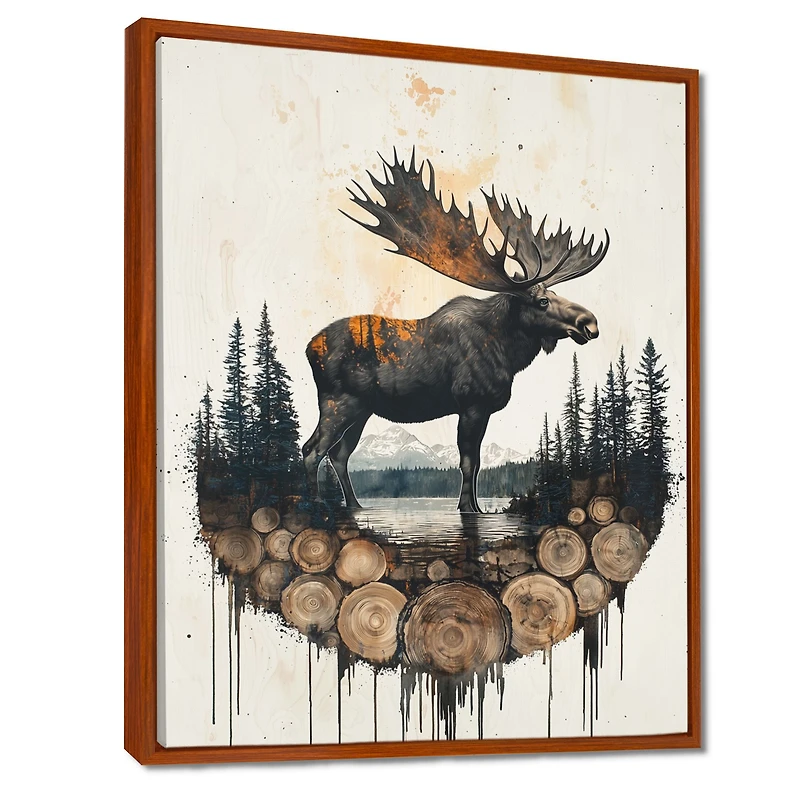 Art mural élan canadien reflet sur lac