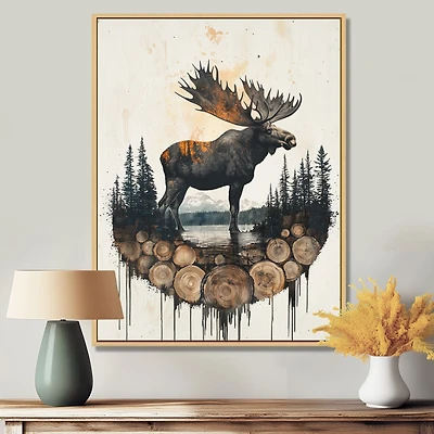 Canadian Moose – Tranquil Lake Reflection Scene