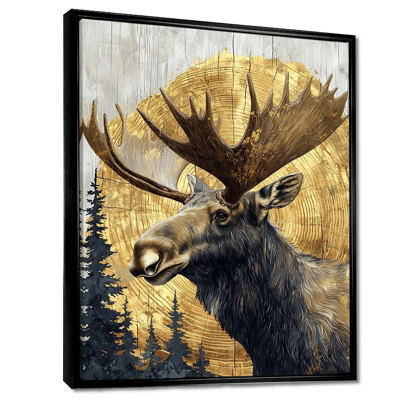 Golden Moose – Majestic Winter Forest Portrait