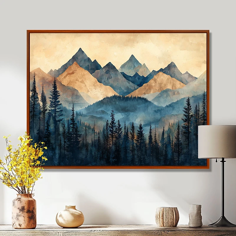 Art mural racines de pins profondeur forestière