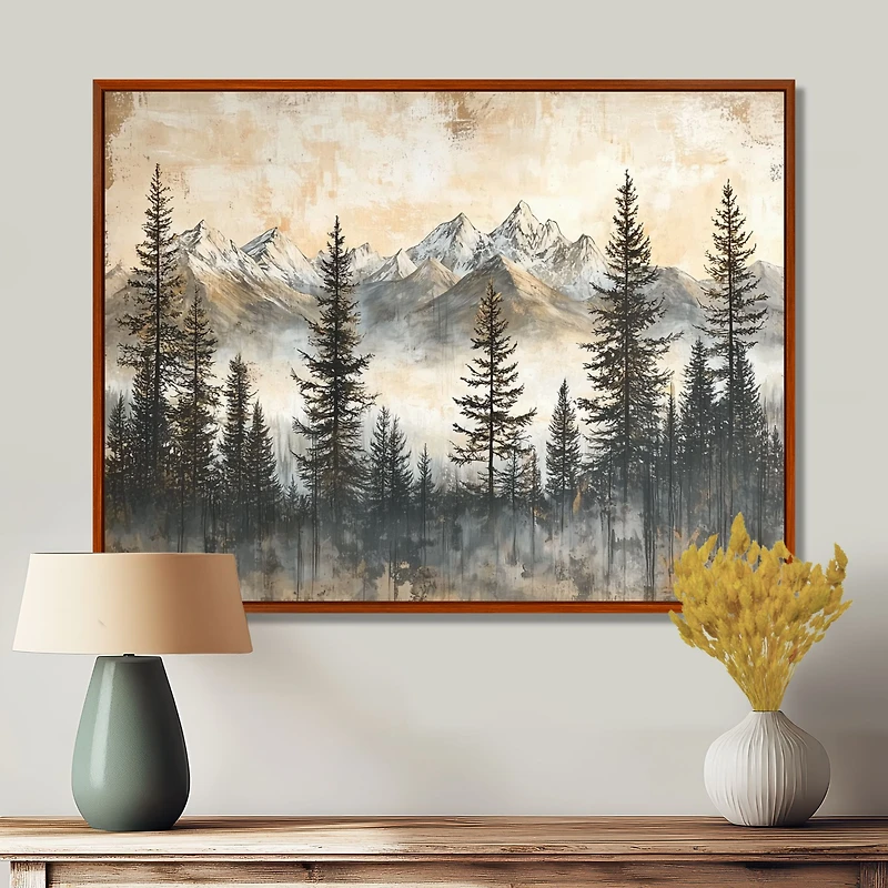 Timber Peaks – Minimalist Winter Mountain Scene