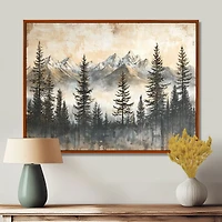 Timber Peaks – Minimalist Winter Mountain Scene