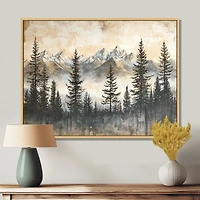 Timber Peaks – Minimalist Winter Mountain Scene