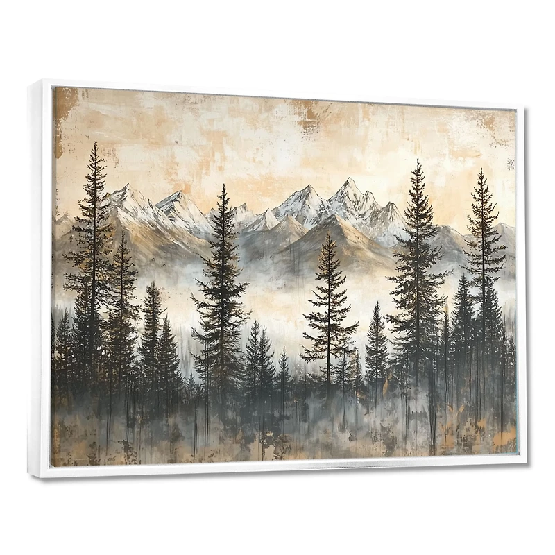 Timber Peaks – Minimalist Winter Mountain Scene