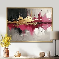 Gold and Pink Fusion – Bold Expressionist Abstract