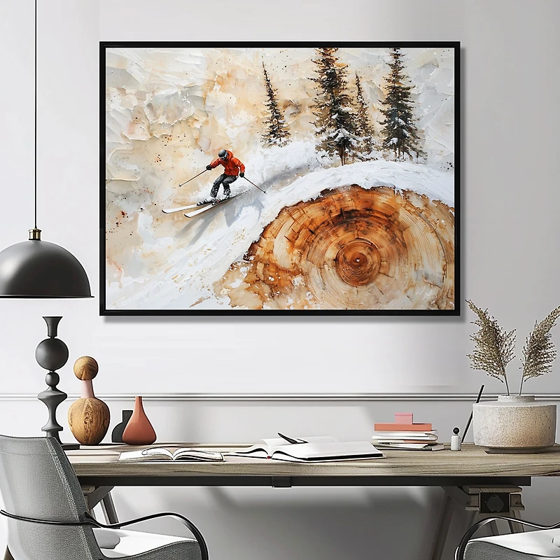 Art mural skieurs sommets enneigés « Winter Gliders »